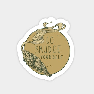 Go Smudge Yourself || Burning Sage Illustration || TEAL Sticker